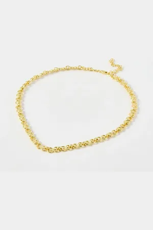 Oliver Bonas Edith Scroll Chain Plated Collar Necklace