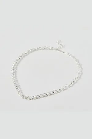 Oliver Bonas Edith Scroll Chain Plated Collar Necklace