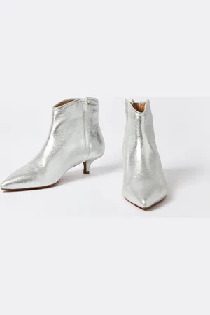Oliver Bonas Pointed Kitten Heel Leather Boots, size UK 4