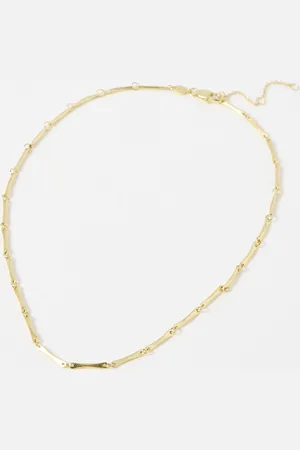 Oliver Bonas Eleanor Textured Bar Plated Collar Necklace
