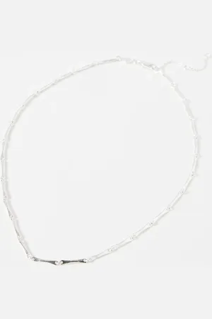 Oliver Bonas Eleanor Textured Bar Plated Collar Necklace