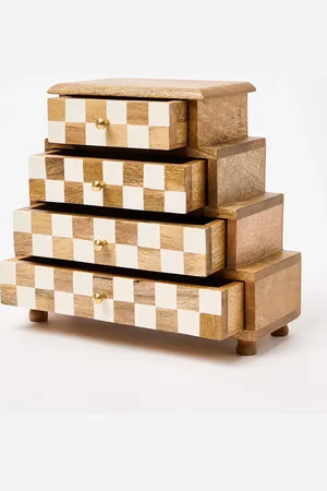 Oliver Bonas Chequerboard Resin & Wood Storage Drawers