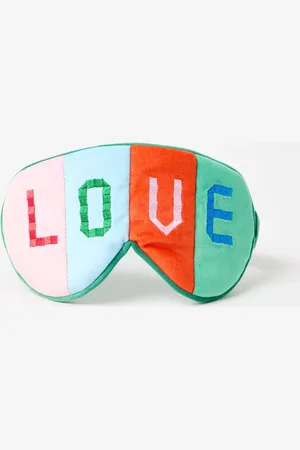 Oliver Bonas Love Patchwork Velvet Eye Mask