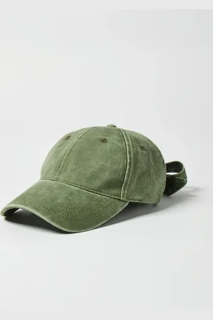 Oliver Bonas Washed Khaki Bow Cap Hat
