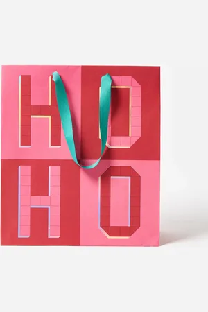 Oliver Bonas Ho Ho Pink Gift Bag Large