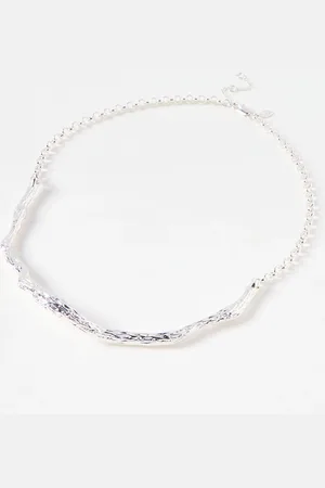 Oliver Bonas Emira Molten Metal Tone Collar Necklace
