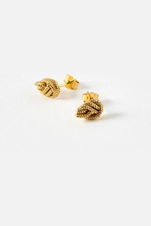 Oliver Bonas Erin Knotted Rope Casting Plated Stud Earrings