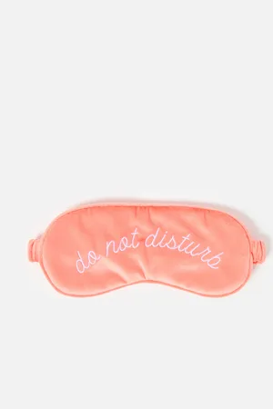 Oliver Bonas Do Not Disturb Orange Velvet Eye Mask