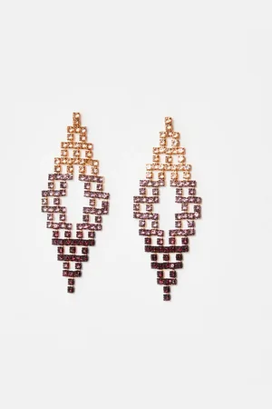 Oliver Bonas Zosia Tiered Diamond Ombre Statement Earrings