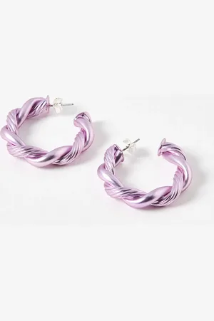 Oliver Bonas Perina Twisted Lilac Hoop Earrings
