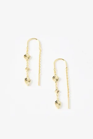 Oliver Bonas Elodie Plated Charm Thread Through Chain Earrings