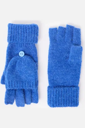 Oliver Bonas Cobalt Knitted Fingerless Mitten Gloves
