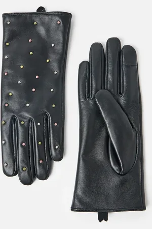 Oliver Bonas Studded Leather Gloves, size Small/Medium