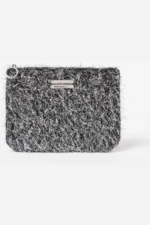 Oliver Bonas Effie Silver Metallic Tinsel Pouch
