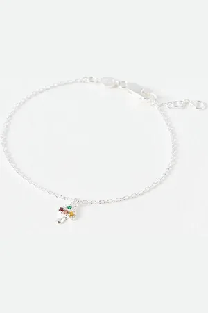 Oliver Bonas Mia Mushroom Charm Silver Bracelet