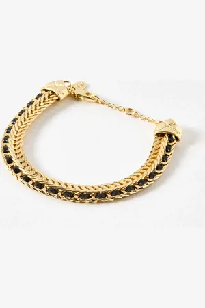 Oliver Bonas Irene Chunky Textured Gold Tone Statement Bracelet