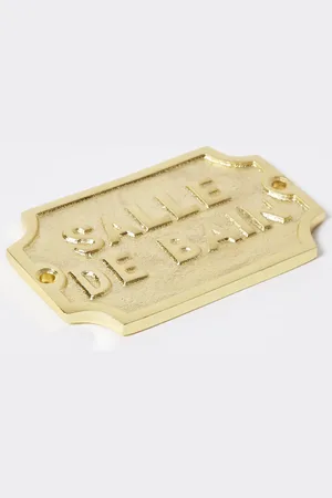 Oliver Bonas Brass Salle de Bain Bathroom Sign