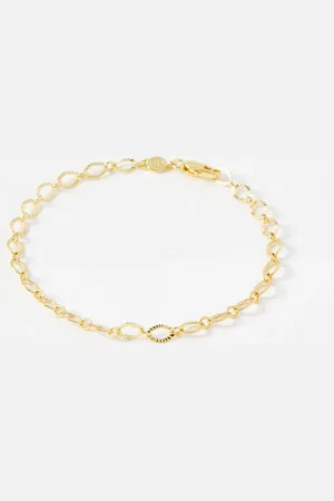 Oliver Bonas Nivia Textured Links Plated Chain Bracelet