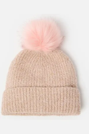 Oliver Bonas Camel Glitter Pom Pom Bobble Hat