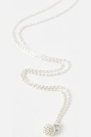 Oliver Bonas Elsie Textured Round Drop Pendant Necklace