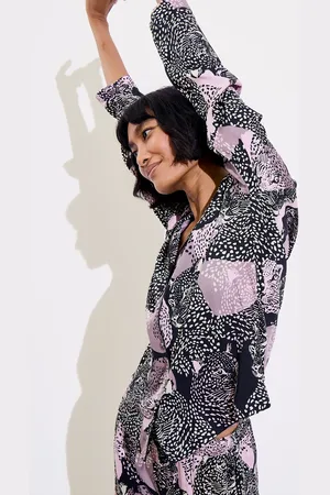 Oliver Bonas Leopard Shirt & Trousers Pyjama Set, size 8