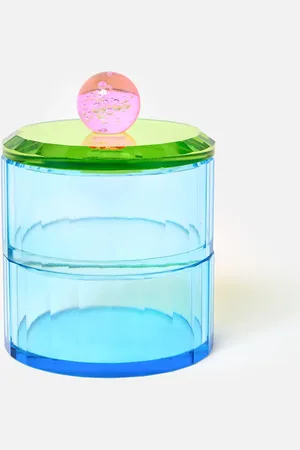 Oliver Bonas Blue & Green Glass Stacking Pot