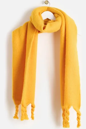 Oliver Bonas Mango Yellow Twist Tassel Heavyweight Chunky Scarf