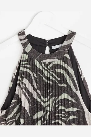 Oliver Bonas Sparkle Stripe Halter Neck Mini Dress, size 8