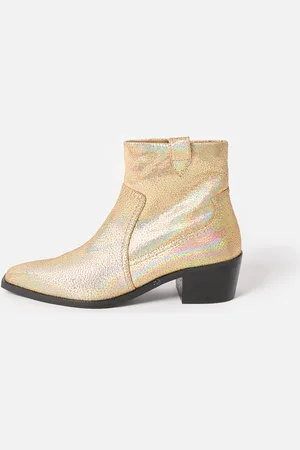 Oliver Bonas Iridescent Heeled Western Cowboy Boots, size UK 6