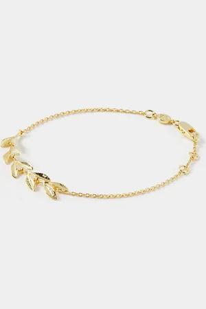 Oliver Bonas Karen Leaf Plated Bracelet