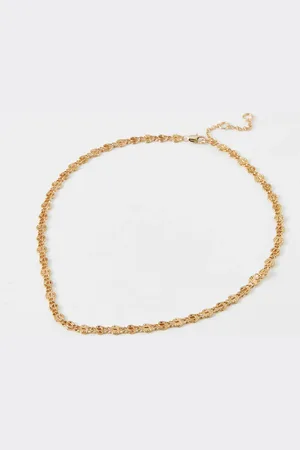 Oliver Bonas Vanora Textured Metal Tone Short Chain Necklace