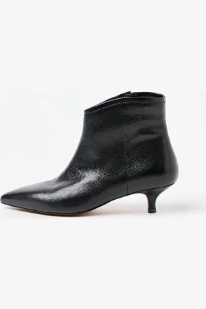 Oliver Bonas Metallic Pointed Kitten Heel Ankle Boots, size UK 3