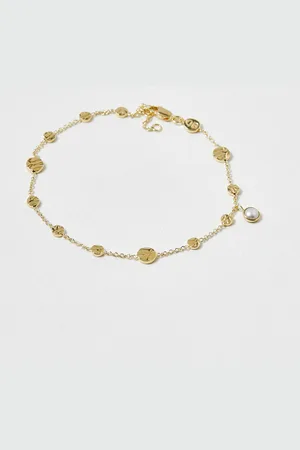 Oliver Bonas Sarita Penny Gold Plated Chain Anklet
