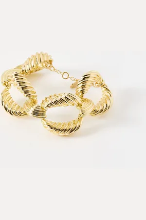 Oliver Bonas Delorie Twisted Oval Loops Tone Chain Bracelet
