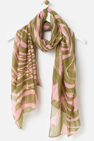 Oliver Bonas & Green Swirl Foil Lightweight Scarf