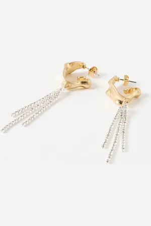 Oliver Bonas Cassata Tassel Drop Organic Shape Statement Earrings