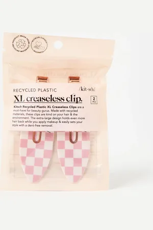 KITSCH Terracotta Checkerboard Creaseless Clips Set of Two