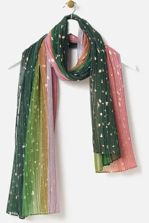Oliver Bonas & Pink Ombre Foil Pleated Lightweight Scarf