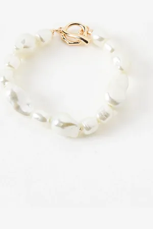 Oliver Bonas Denise T-Bar Faux Pearl Bracelet