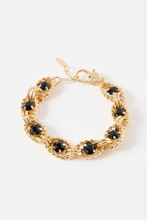 Oliver Bonas Farah Stone & Twisted Rope Chunky Chain Bracelet