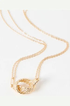 Oliver Bonas Suzie Tone Twisted Rope Pendant Necklace