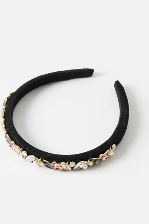 Oliver Bonas Pennie Black Gemstone Thin Headband
