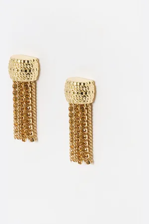 Oliver Bonas Honoka Stone & Chain Tassel Earrings