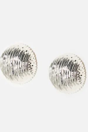 Oliver Bonas Zillah Etched Ball Tone Statement Earrings