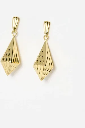 Oliver Bonas Fae Facet Form Plated Double Drop Earrings