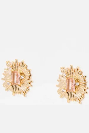 Oliver Bonas Kirby Sunburst Stone Inlay Statement Earrings