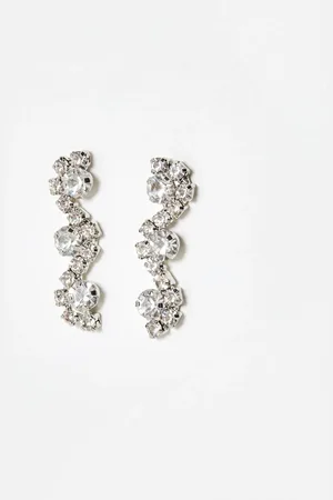 Oliver Bonas Twila Fan Shape Triple Tier Tone Drop Earrings