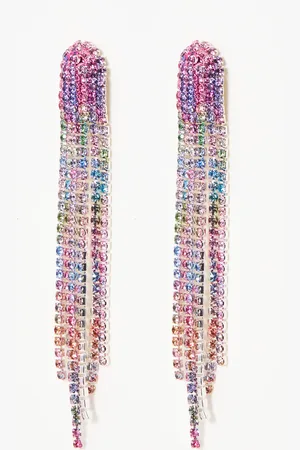 Oliver Bonas Selena Ombre Silver Tone Tassel Earrings