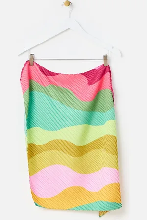 Oliver Bonas Bright Wave Pleated Square Scarf