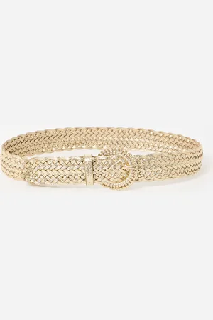 Oliver Bonas Metallic Braided Weave Jeans Belt, size Large